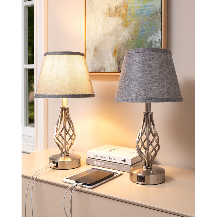 Ivy Bronx Annaclaire 45.72cm Silver Table Lamp | Wayfair.co.uk